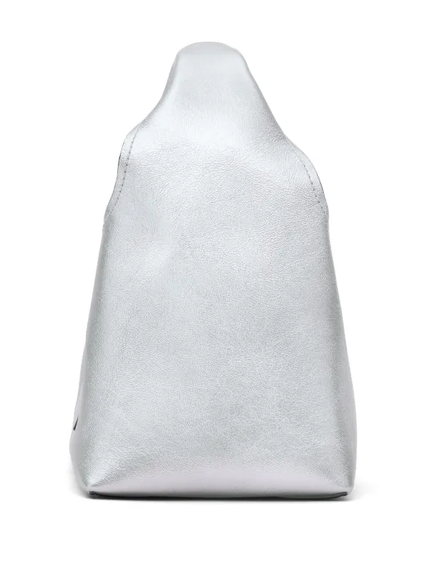 Marc Jacobs The Metallic Leather Sack Bag in Silver
