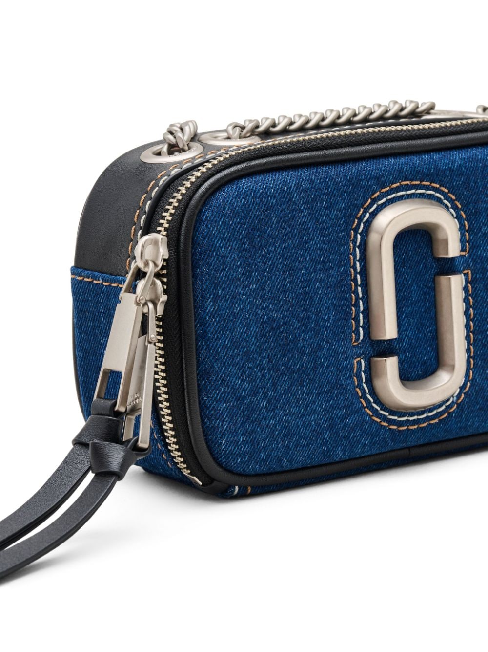 Shop Marc Jacobs The Denim Chain Crossbody Bag In Blue