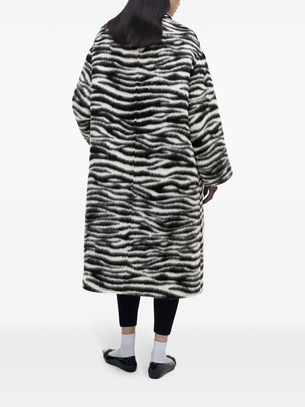 Shop Marc Jacobs The Zebra Brushed Coat In Black