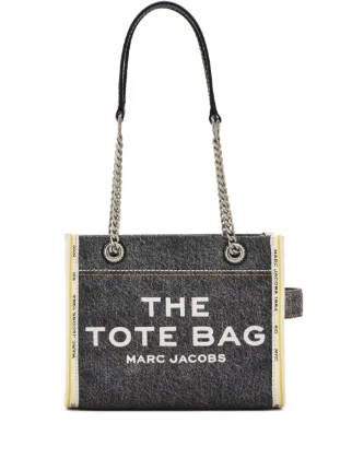 Marc Jacobs The Denim Chain Small Tote Bag | Grey | FARFETCH SG