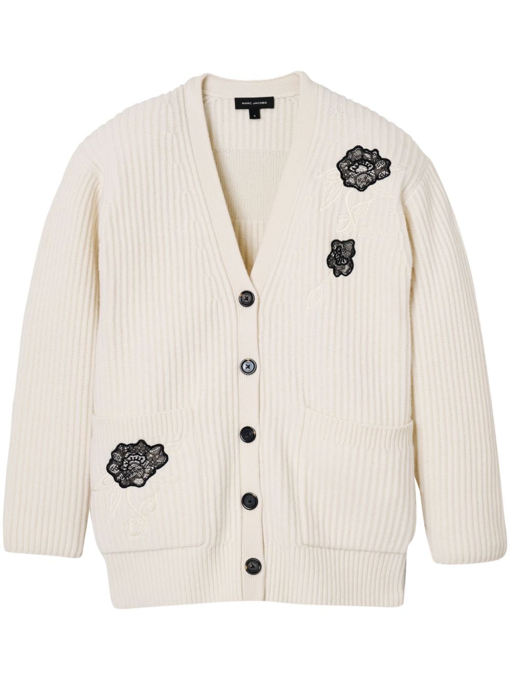 Marc Jacobs lace-appliqué cardigan - Toni neutri