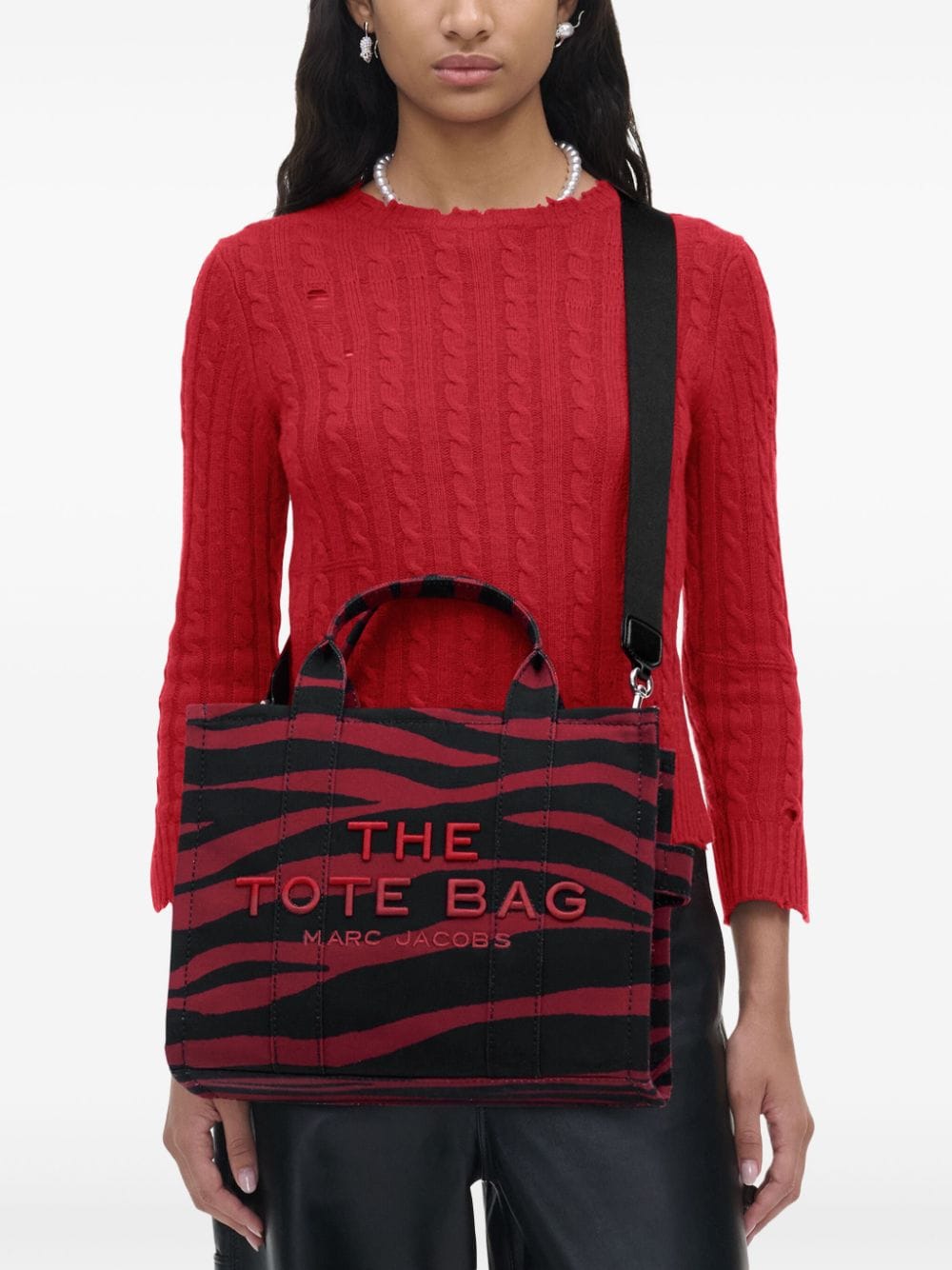 Shop Marc Jacobs Zebra-print Tote Bag In Red