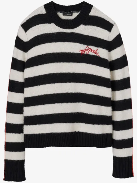 Marc Jacobs logo-embroidered striped jumper