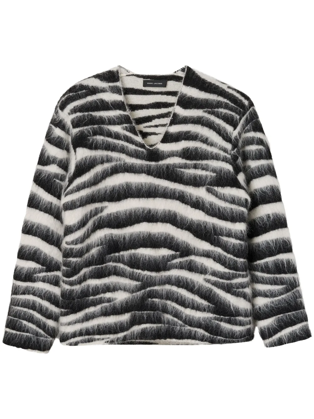 Marc Jacobs brushed zebra-intarsia jumper Women