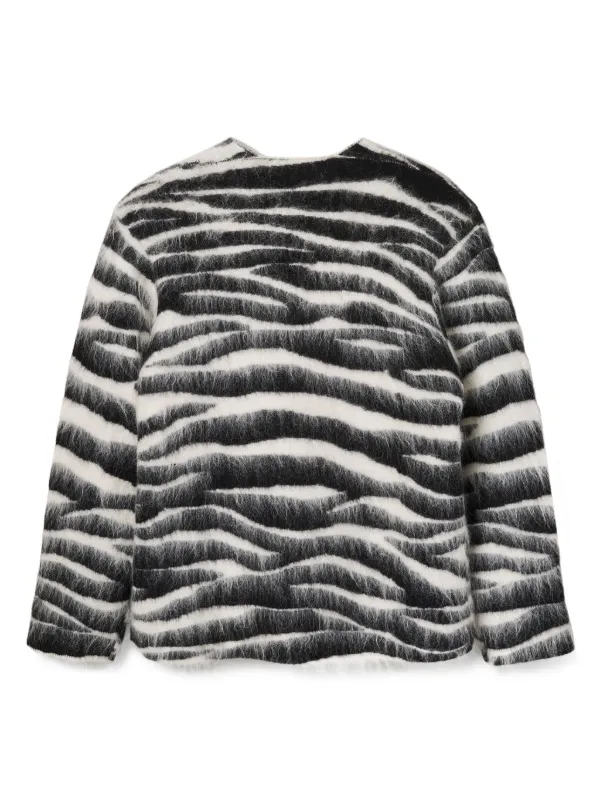 ブラジャー MARC JACOBS ZEBRA-PATTERNED JUMPER IN WOOL BLEND Marc Jacobs Brushed zebra-intarsia Jumper | Black | FARFETCH AU