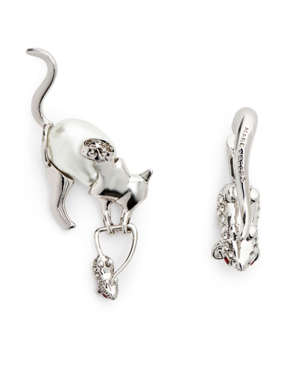 Shop Marc Jacobs Cat And Mouse Earrings In Silver