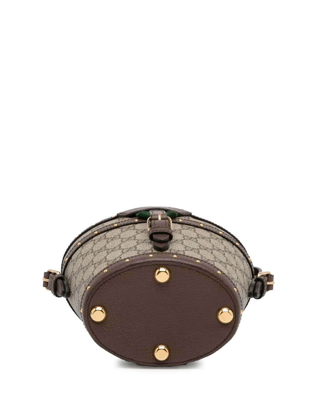 Pre-owned Gucci 2016-2022 Gg Supreme Mini Hat Case Satchel In Brown