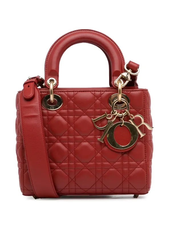 Christian Dior Pre Owned Sac Cabas Cannage My ABCDior Lady Dior 2017 Rouge FARFETCH TN