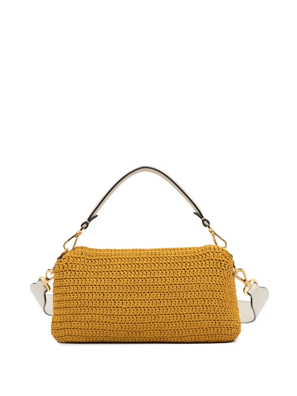 Fendi Pre-Owned 2010-2023 Gehaakte raffia Baguette boekentas - Bruin