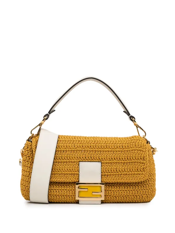 Fendi Pre Owned 2010 2023 Crochet Raffia Baguette Satchel Farfetch