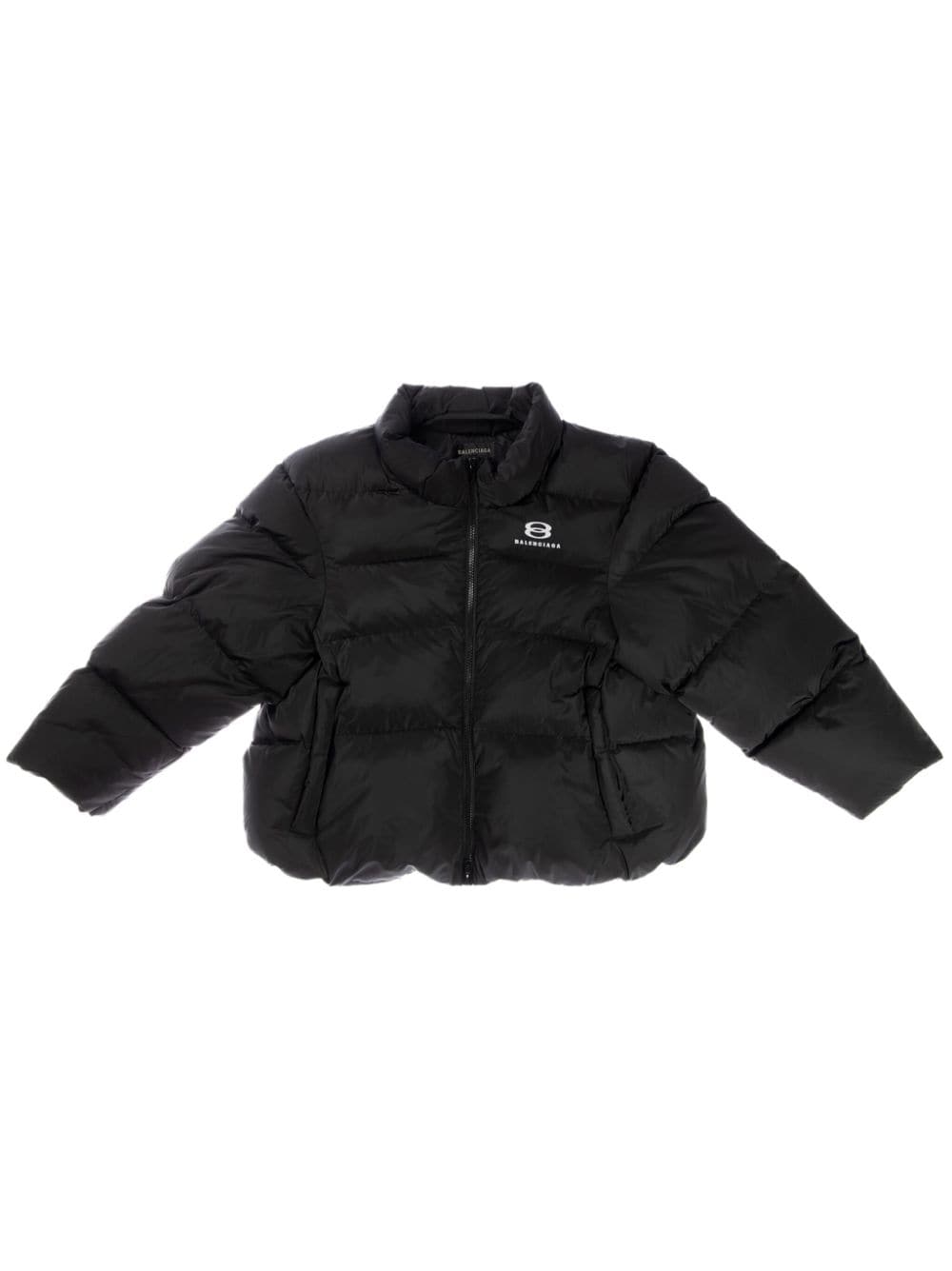 Balenciaga Logo-printed Puffer Jacket In Black