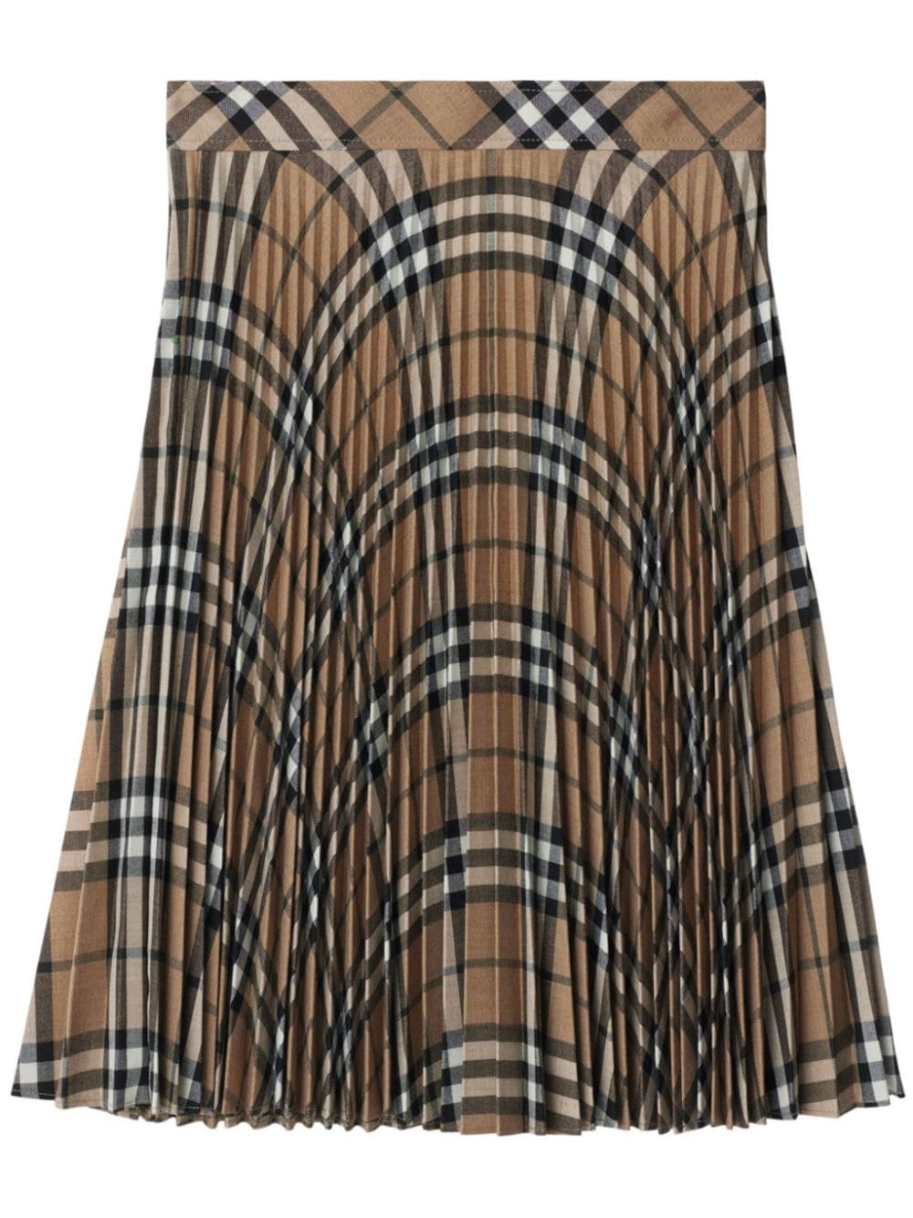 Burberry Checked Wool Skirt In Neutral
