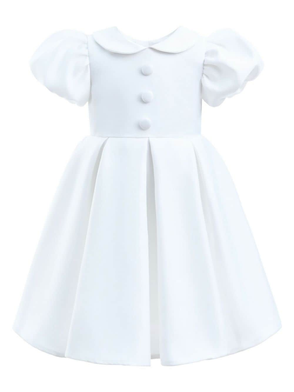 Tulleen Kids' Barrymore Teacup Buttoned Dress In White