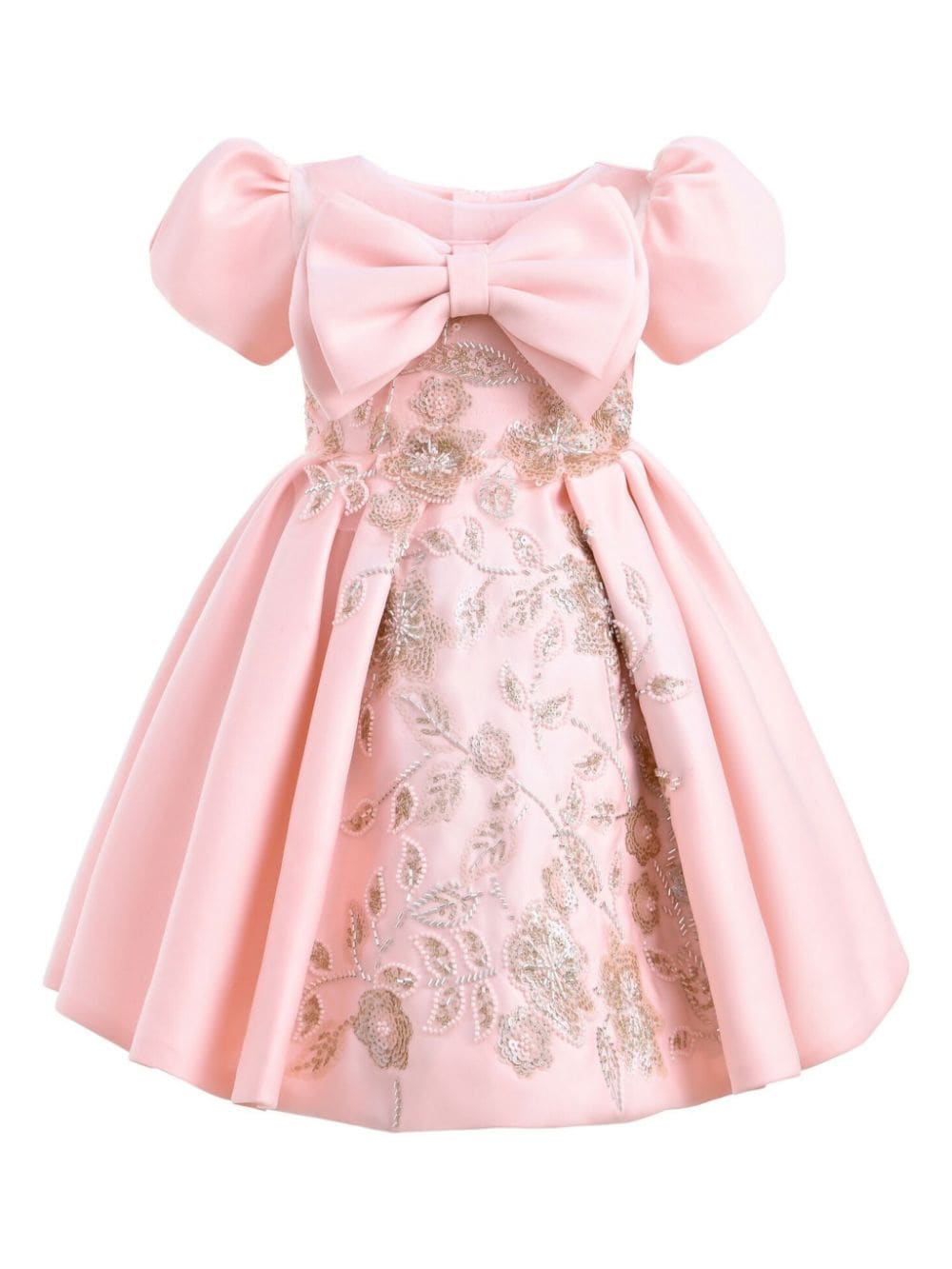 Tulleen Kids' Leona Floral Bow Teacup Dress In Pink