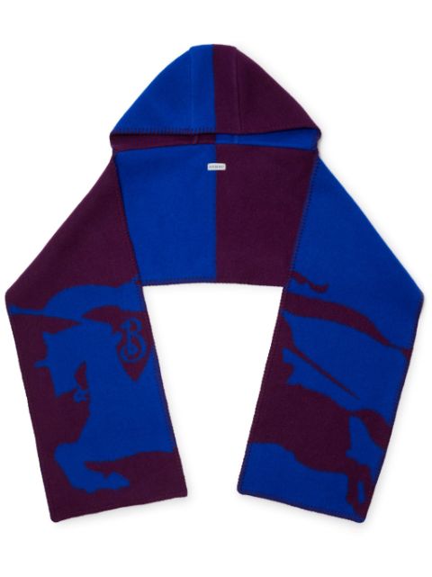 Burberry EKD-print wool hood scarf Men