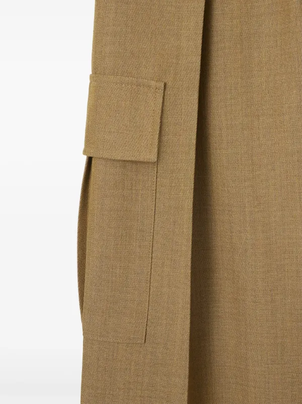 Burberry wide-leg Wool Cargo Trousers | Brown | FARFETCH GE