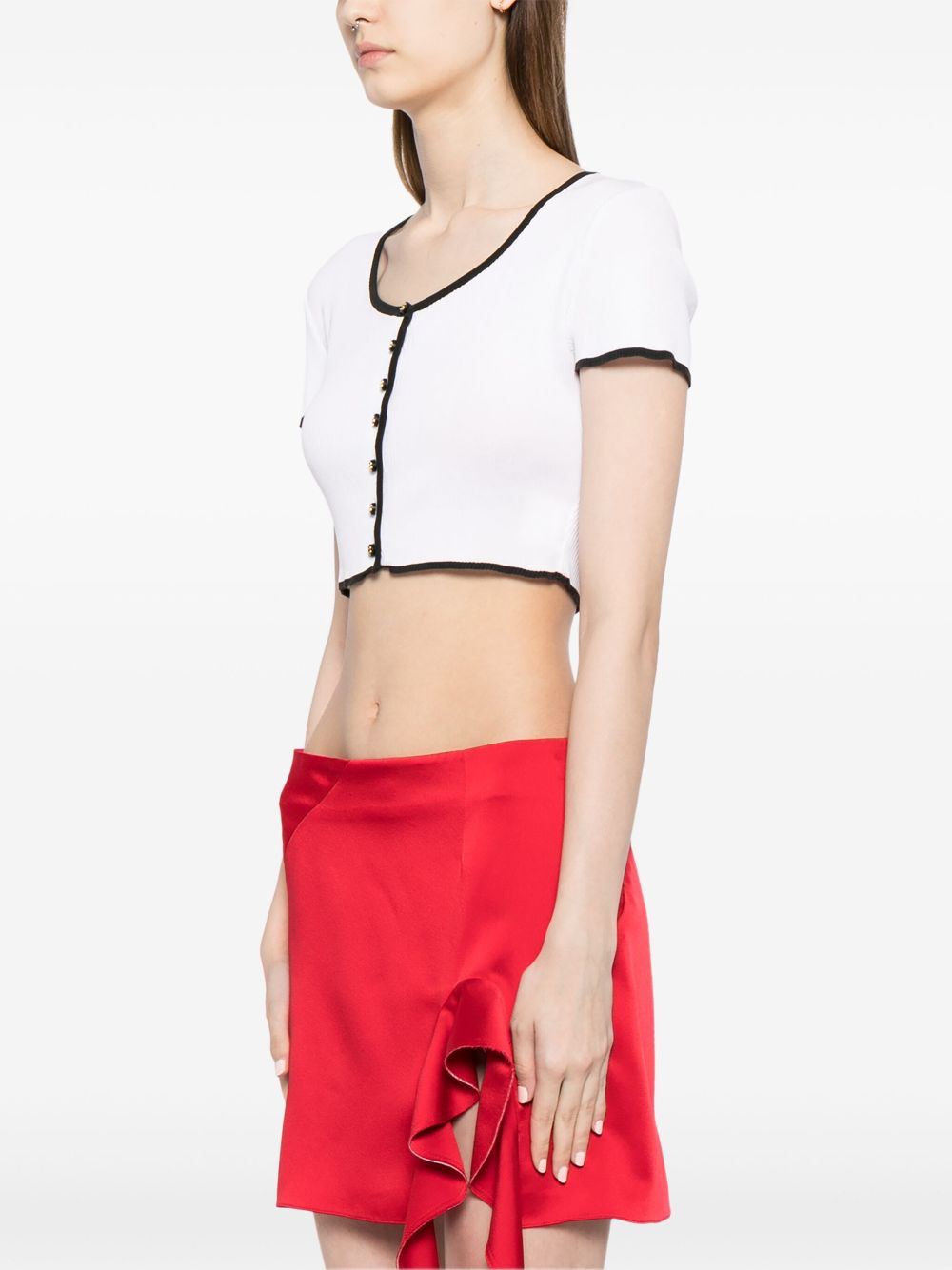 CHANEL 1990s cropped cotton knitted top Women