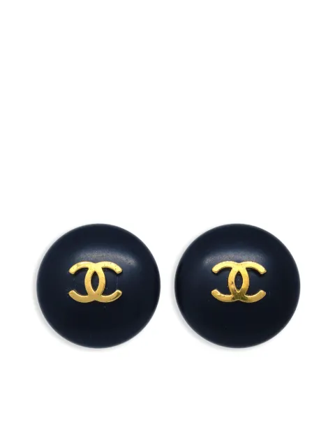 CHANEL Pre-Owned 1995 CC button clip-on earrings