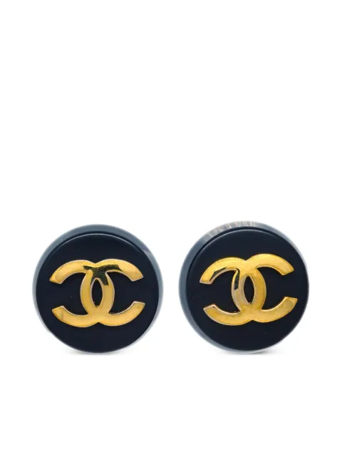 CHANEL Pre-Owned 1993 CC button clip-on earrings