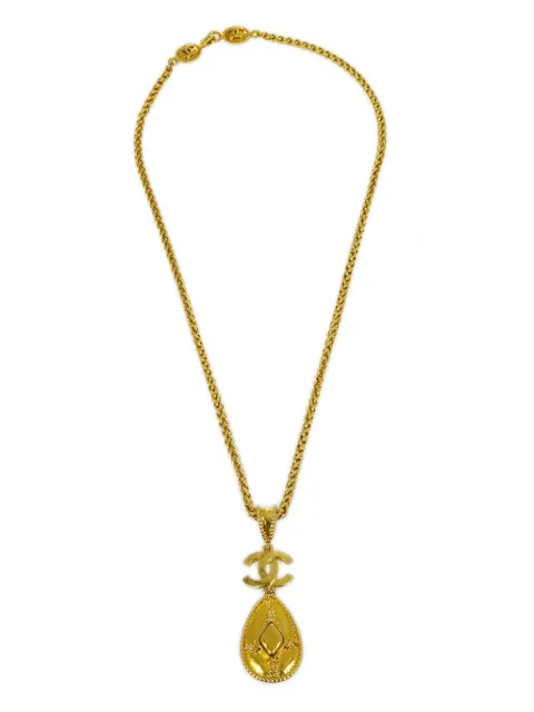 CHANEL Pre-Owned 1996 CC drop pendant necklace