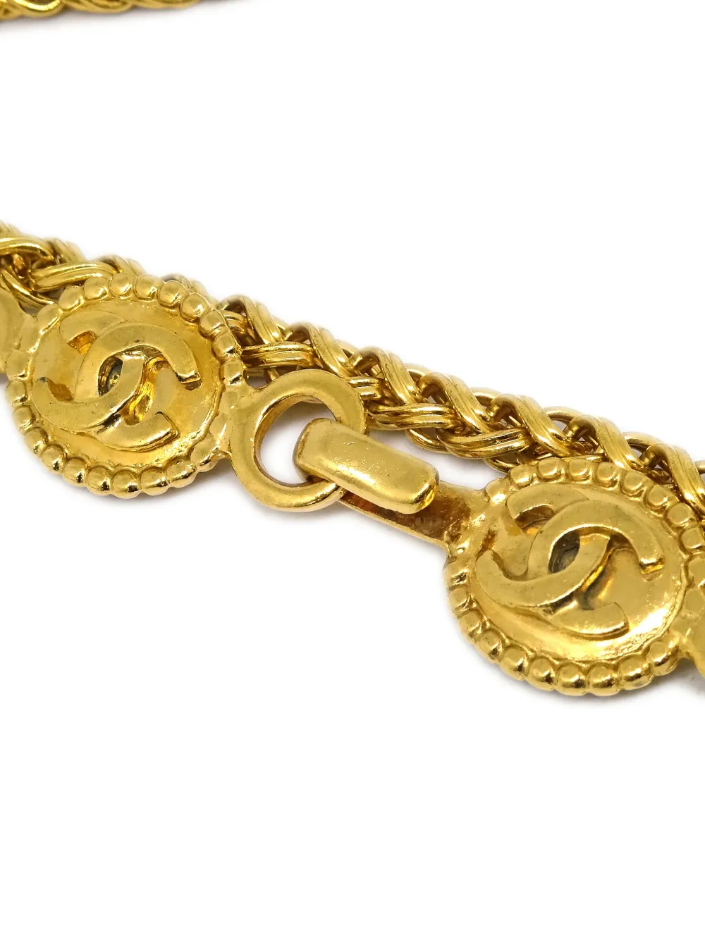 Pre-owned Chanel 1996 Cc Drop Pendant Necklace In Gold
