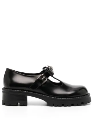 【関税込み】Gianni Ribbon Flat Shoes - Versace - Leather - B Gianni Ribbon studded leather ballet flats in black