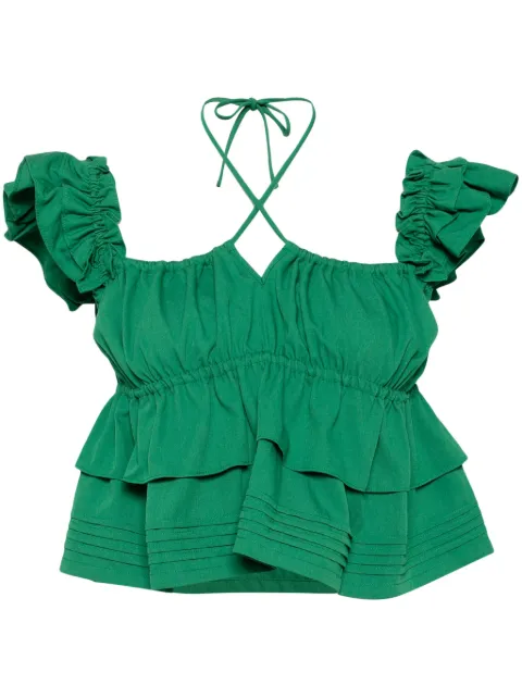 b+ab top con cuello halter y volantes