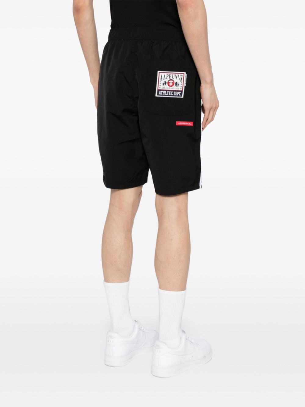 Shop Aape By A Bathing Ape Logo-print Cotton Shorts In Bkx