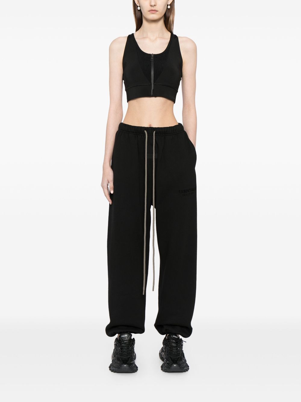 FEAR OF GOD ESSENTIALS Straight trainingsbroek met logopatch - Zwart