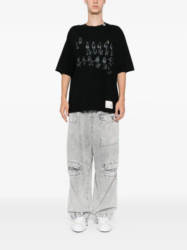 【関税込み】Maison MIHARA YASUHIRO Tシャツ Maison MIHARA YASUHIRO プリント Tシャツ | ブラック | FARFETCH JP