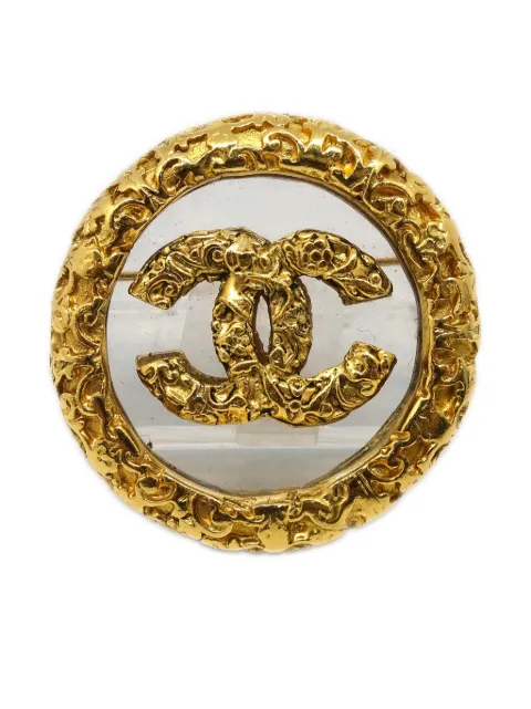 CHANEL Pre-Owned 1993 CC textured brooch