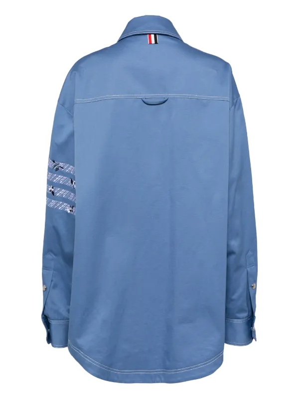 憧れの Thom Browne FARFETCH | Blue | Jacket Cotton contrast-lining トップス