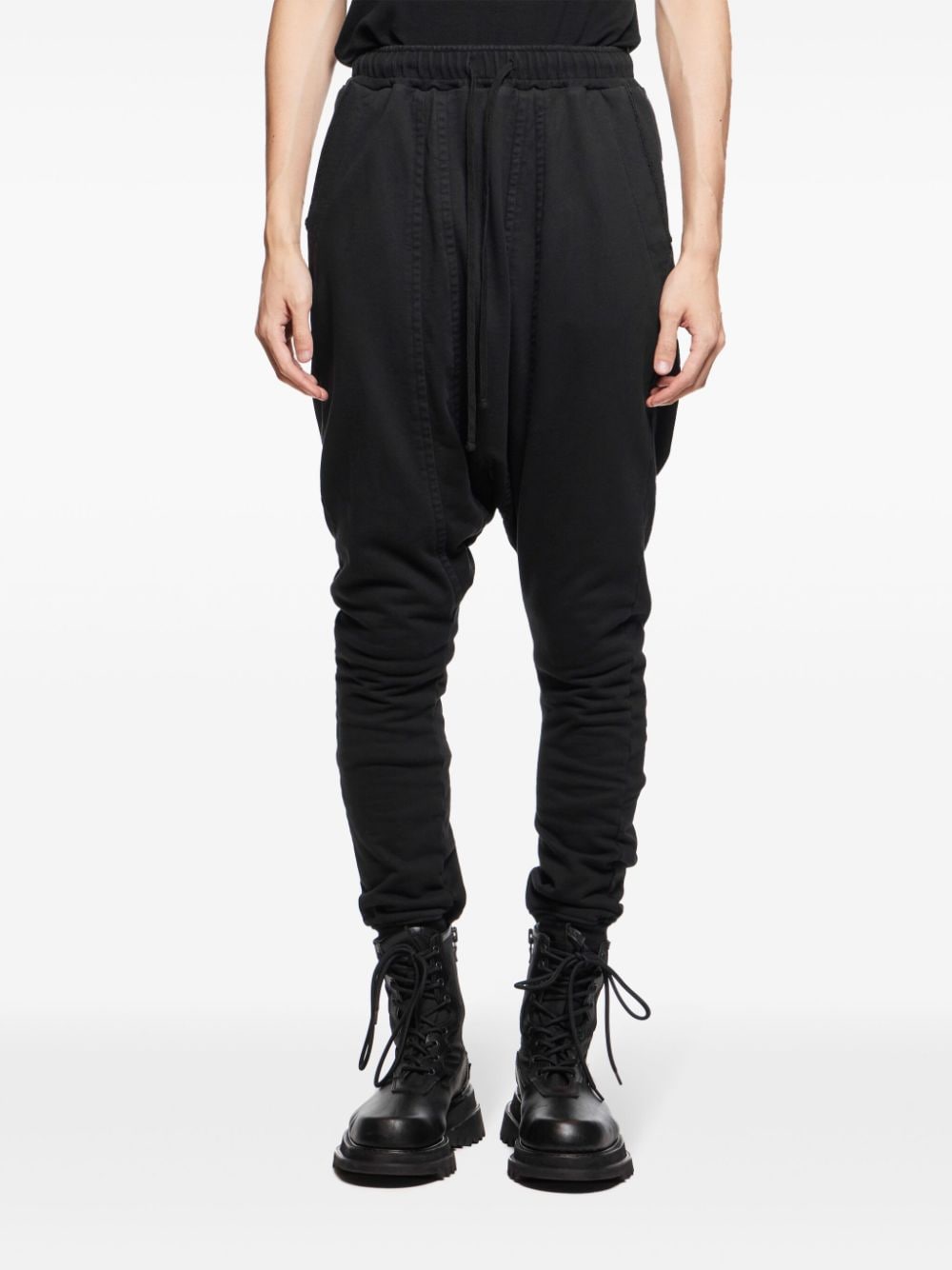 Shop Julius Drop-crotch Cargo Pants In Black