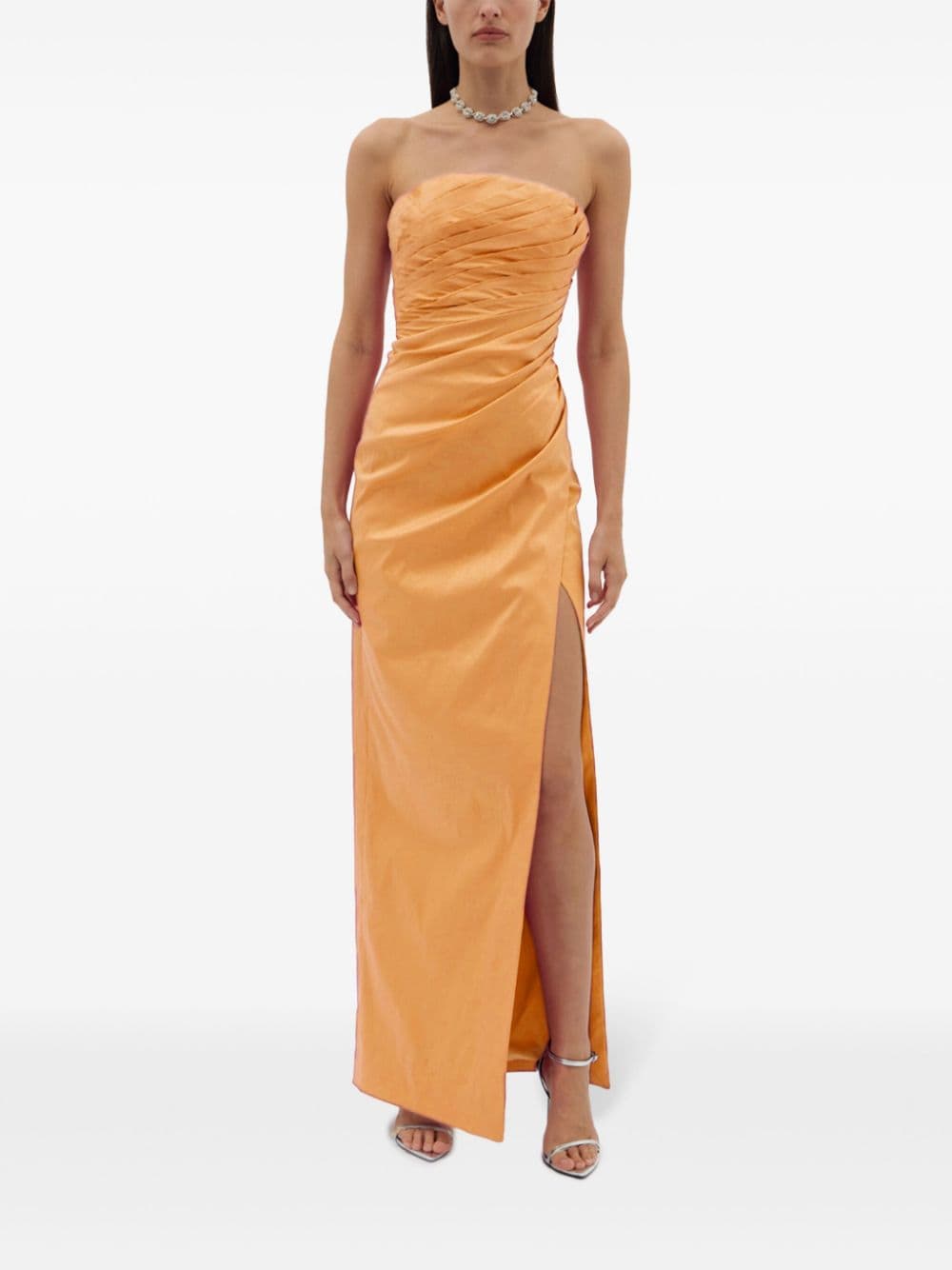 Rachel Gilbert Mira strapless midi dress - Oranje