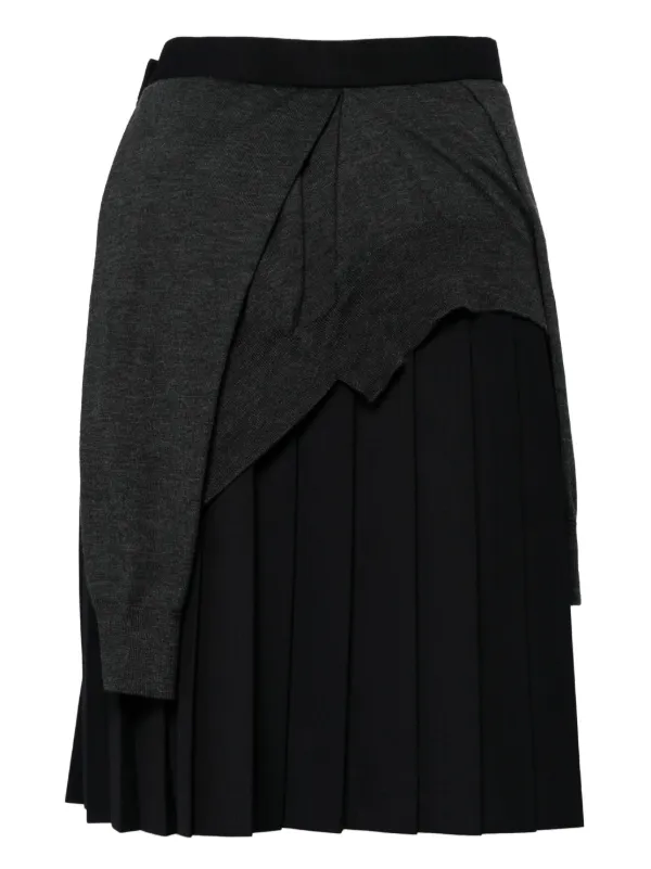 Kolor Asymmetric Layered Midi Skirt | Blue | FARFETCH HK