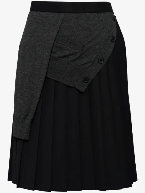 Kolor asymmetric layered midi skirt