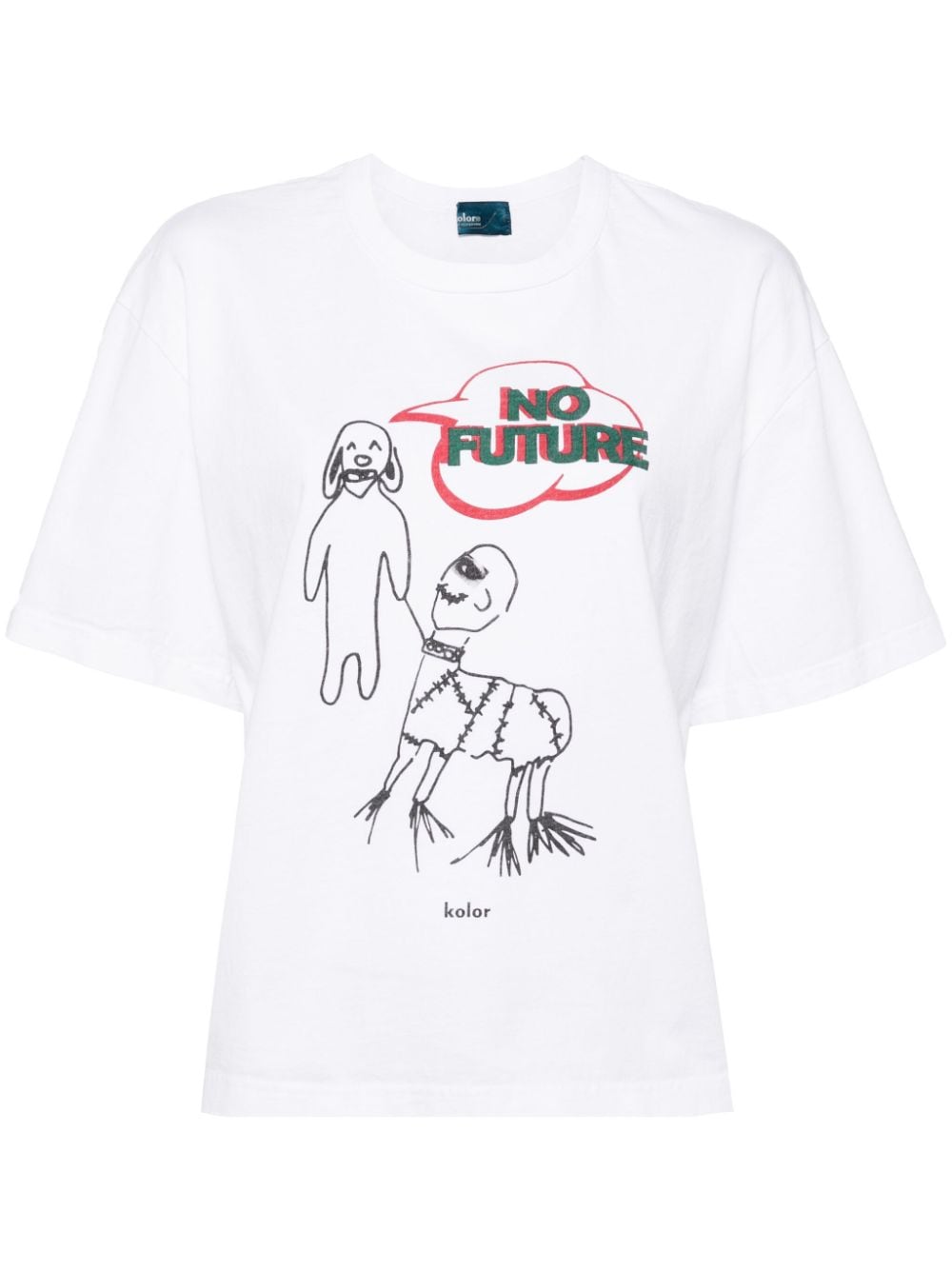 Shop Kolor Graphic-printed T-shirt In White