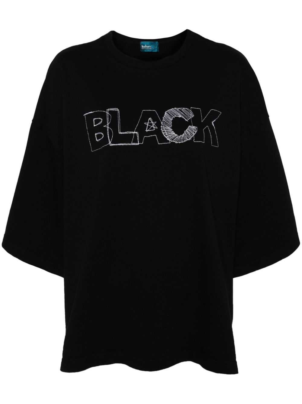 Kolor embroidered cotton t-shirt - Black