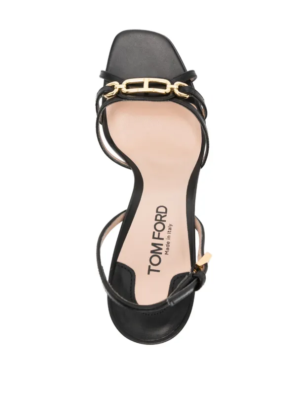 TOM FORD 90mm logo-plaque Sandals | Black | FARFETCH