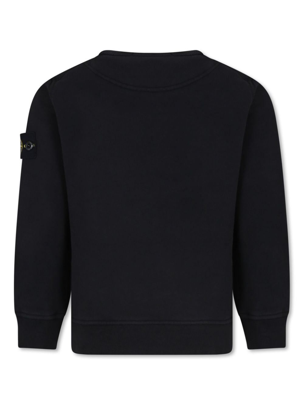 Stone Island Junior Katoenen sweater met Compass-logopatch - Zwart