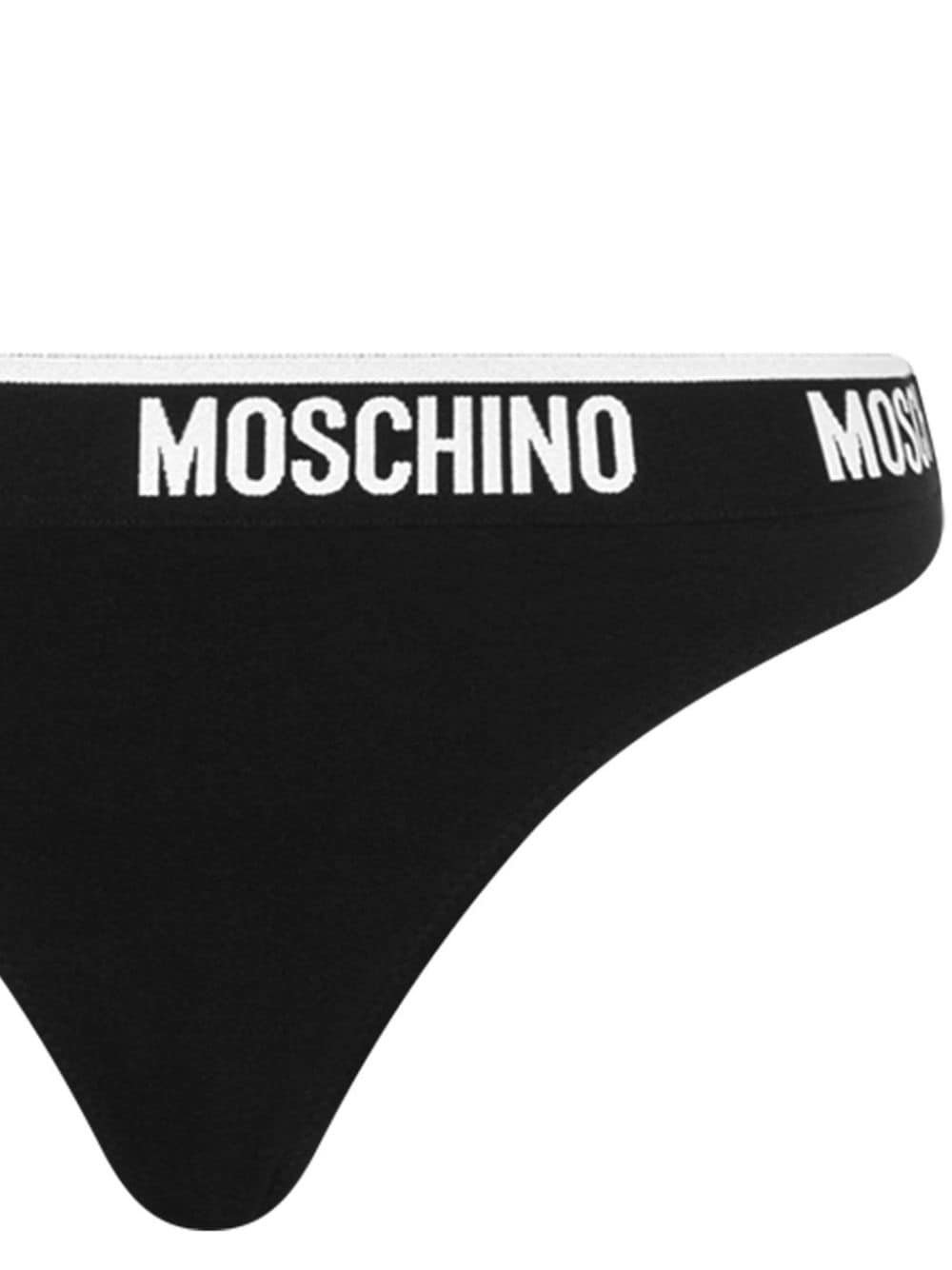 Moschino String met logo tailleband - Zwart