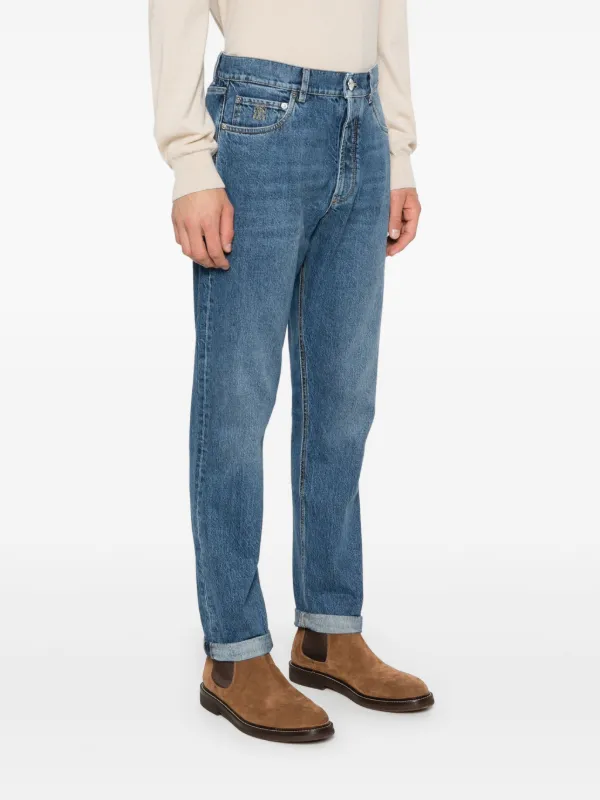 関送込◆BRUNELLO CUCINELLI◆ジーンズ メンズ 向け ペールデニム ダメージエフェクト デニム