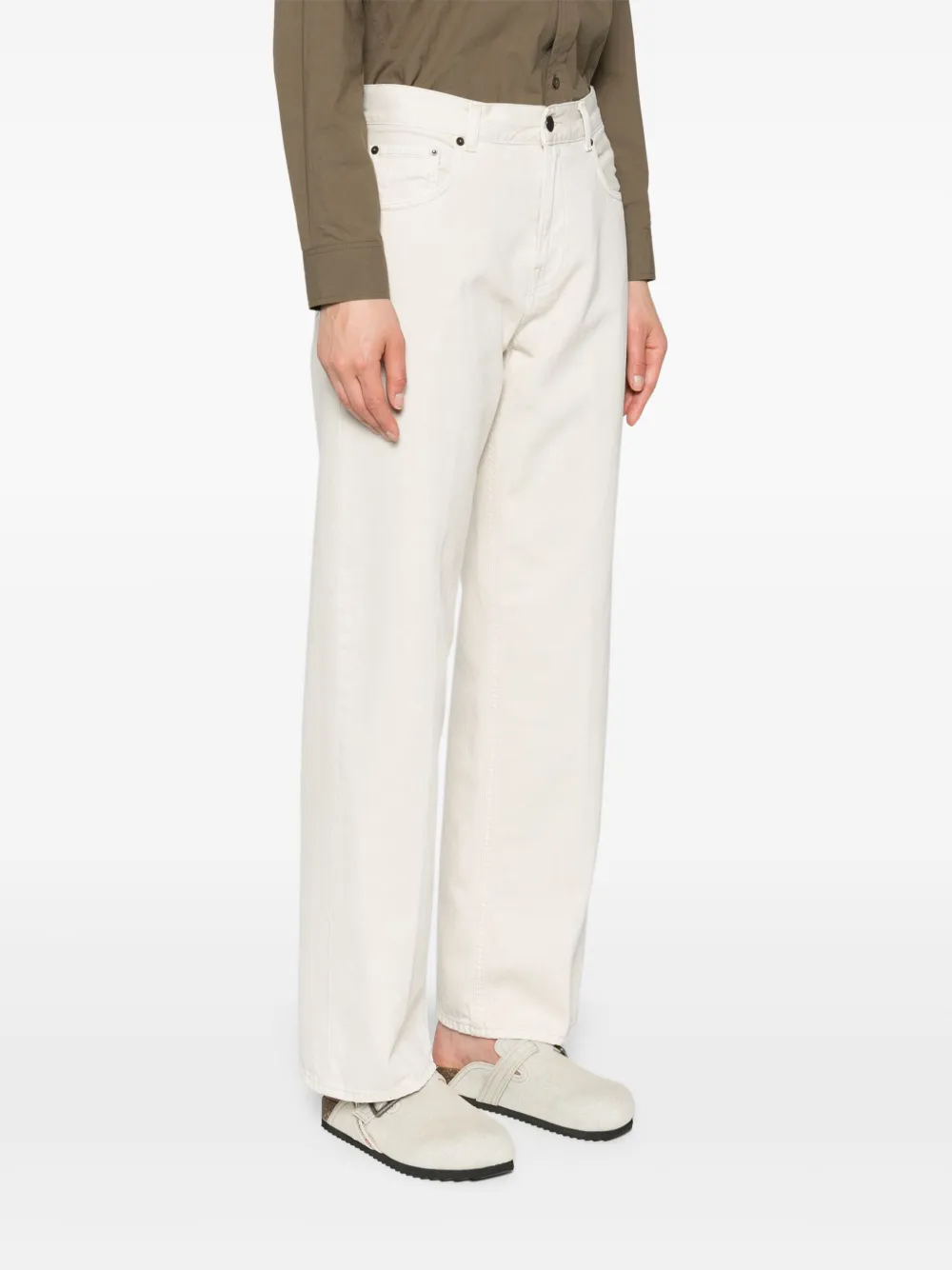 Haikure Bonnie low waist straight jeans Beige