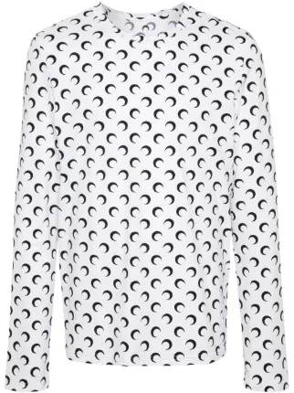 Marine Serre Crescent Moon-print Tシャツ　長袖 Marine Serre Crescent moon-print T-shirt | White | FARFETCH