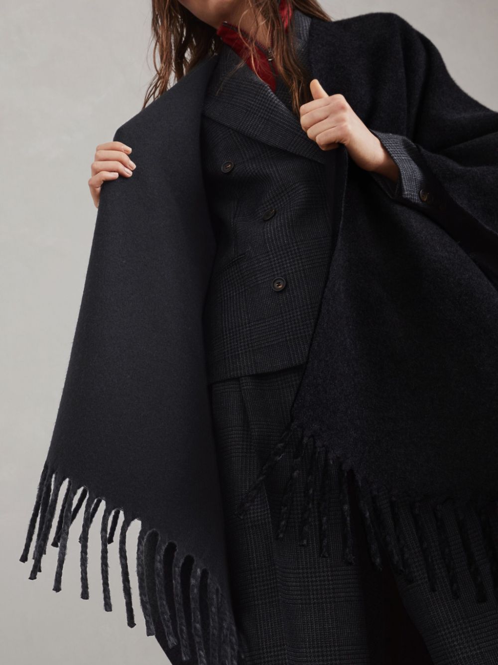 Brunello Cucinelli fringe-detail poncho Women