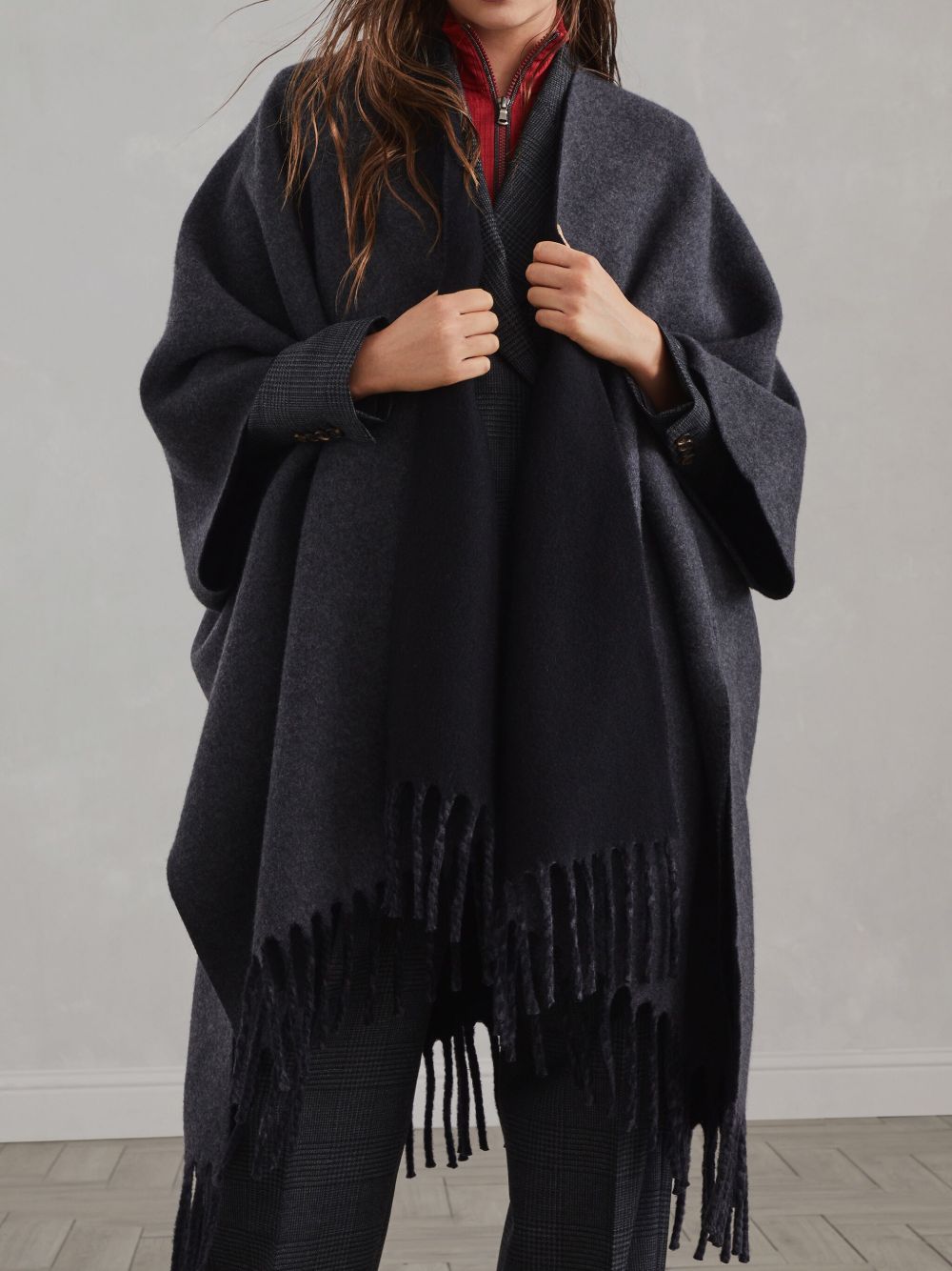 Brunello Cucinelli fringe-detail poncho Women