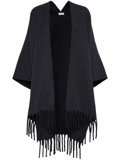 Poncho à franges - Brunello Cucinelli - Modalova
