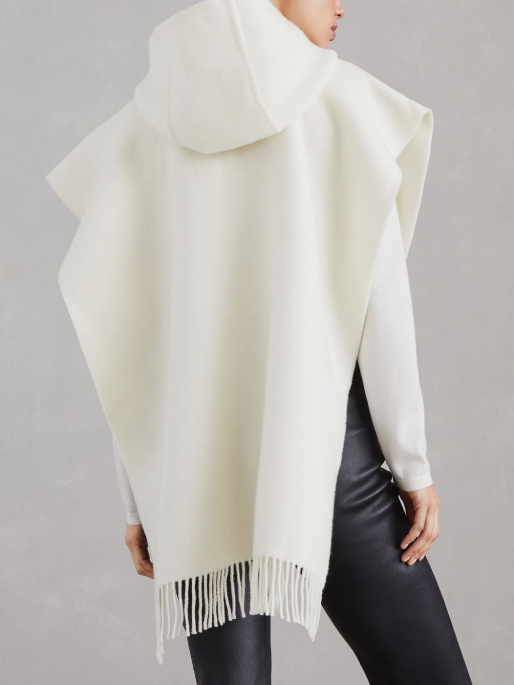 Shop Brunello Cucinelli Fringed Cape In White