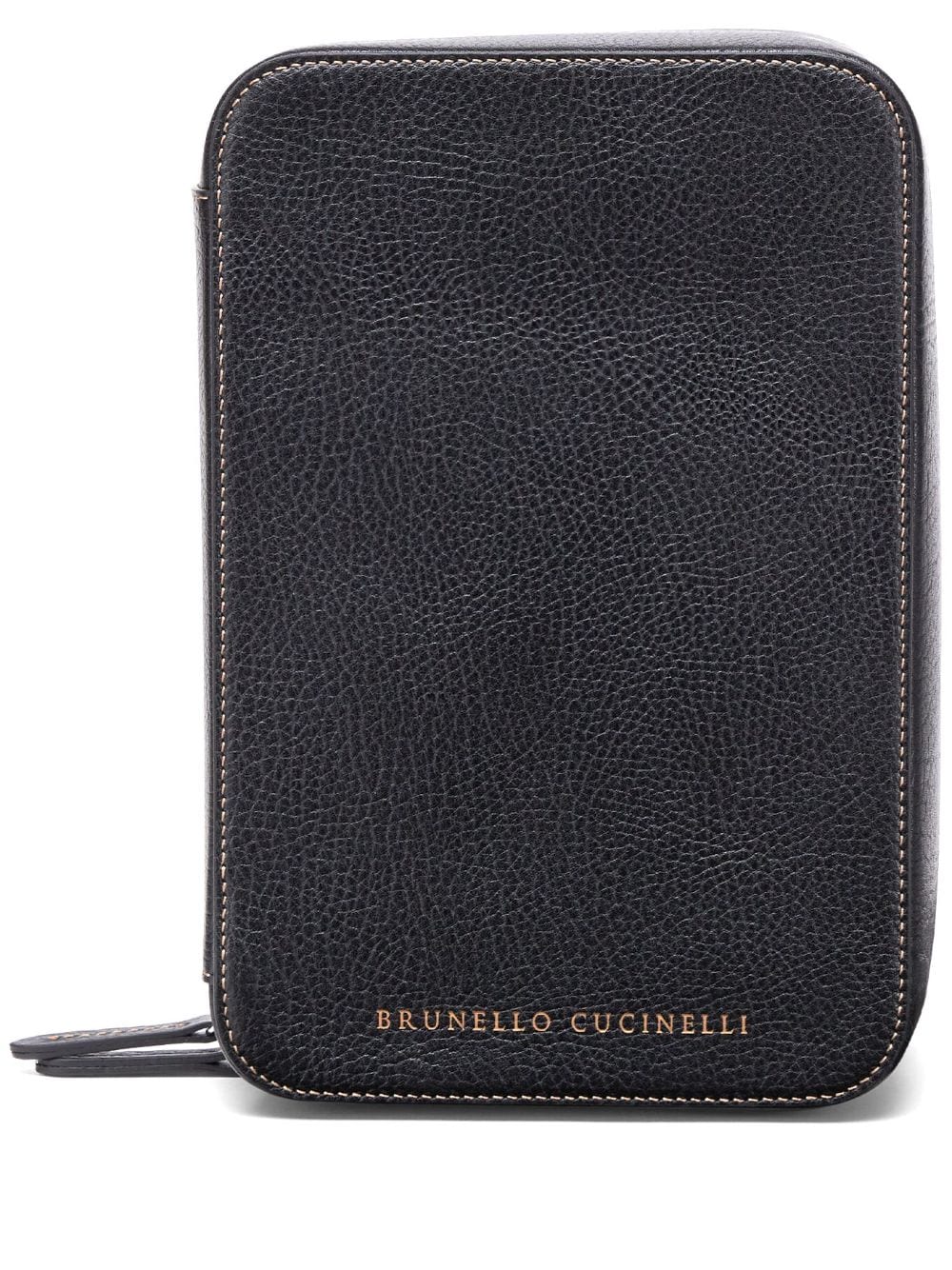 Brunello Cucinelli logo-print glasses case - Nero