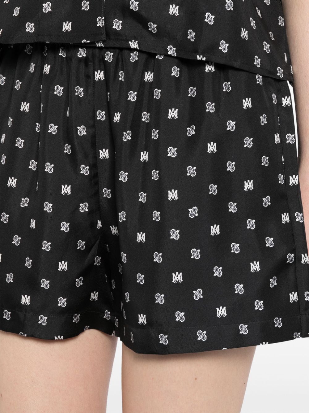 Shop Amiri Ma Paisley Shorts In Black